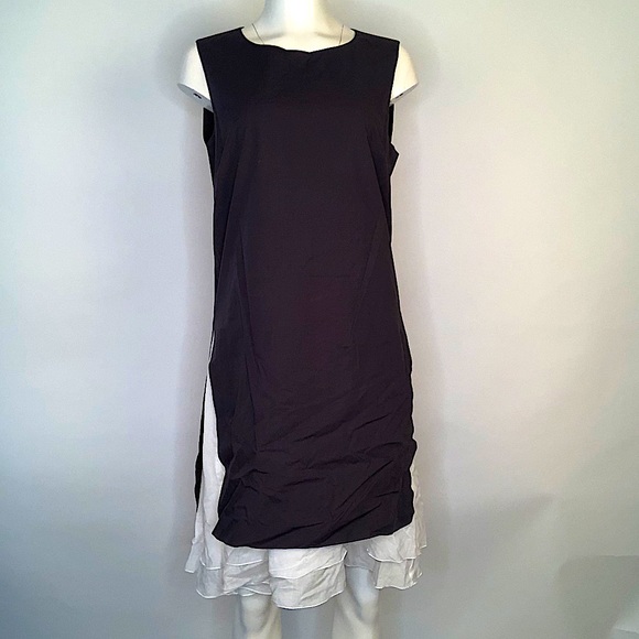 Peserico Navy and White Cotton Day Dress - Picture 1 of 2